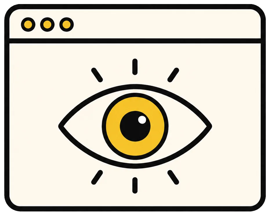Icono de una ventana de navegador con un ojo